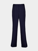 Casablanca Navy Wool Tailored Pleated Trousers
