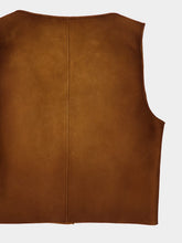 Miu Miu Cognac Waxed Suede Top