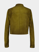 Miu Miu Green Waxed Suede Jacket