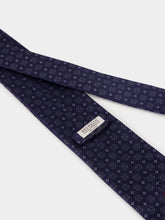 Brunello Cucinelli Blue Silk Geometric Tie