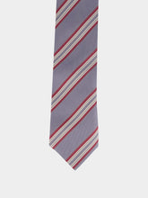 Brunello Cucinelli Medium Grey Striped Silk Tie