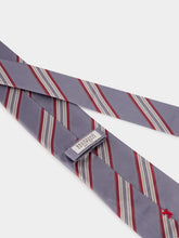 Brunello Cucinelli Medium Grey Striped Silk Tie