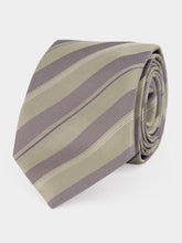 Brunello Cucinelli Khaki Striped Silk Tie