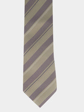 Brunello Cucinelli Khaki Striped Silk Tie