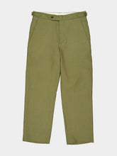 Bode Olive Lightweight Linen Side-Buckle Trousers