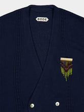Bode Navy Double-Breasted Cardigan