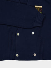 Bode Navy Double-Breasted Cardigan