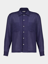 Bode Navy Voile Long Sleeve Shirt