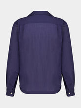 Bode Navy Voile Long Sleeve Shirt