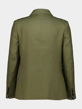 Bode Olive Lightweight Linen Double-Breasted Suit Jacket