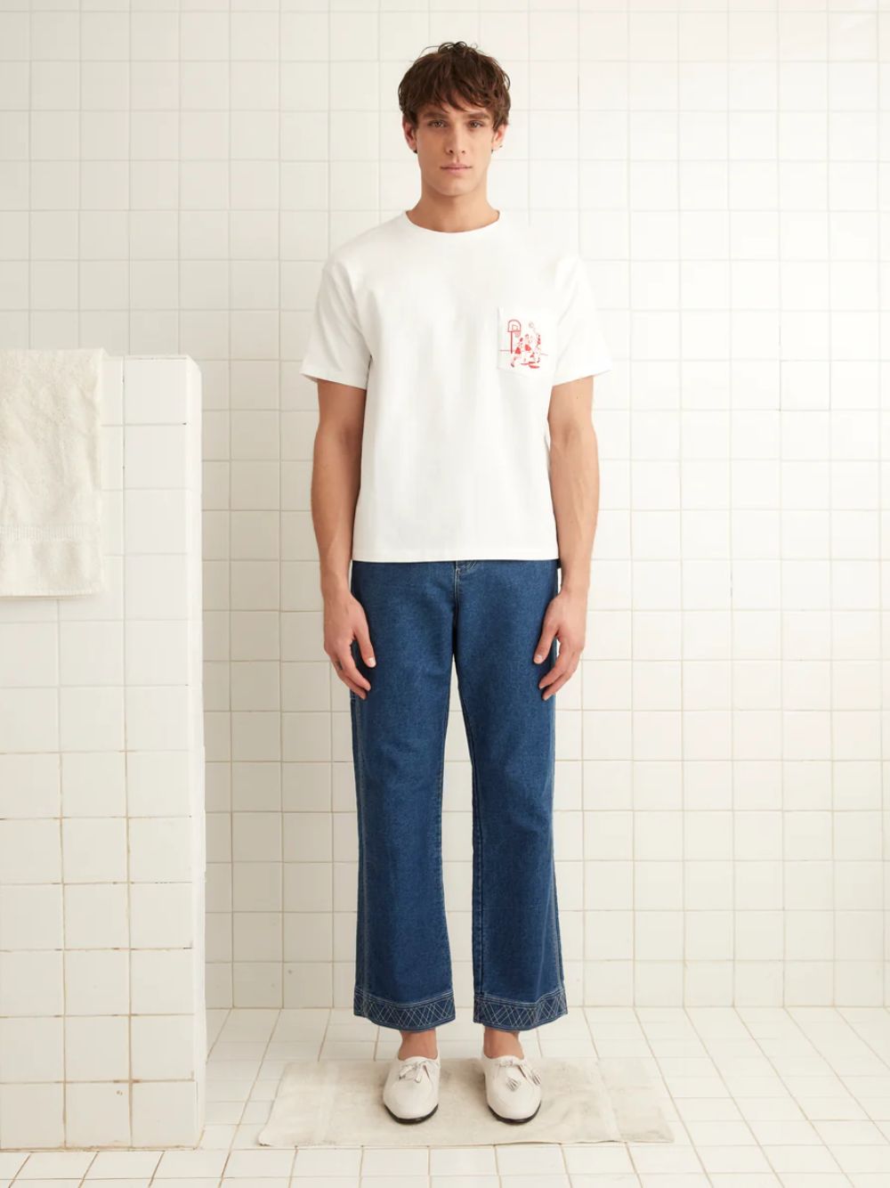 Knolly Brook Embroided Blue Indigo Denim Trousers