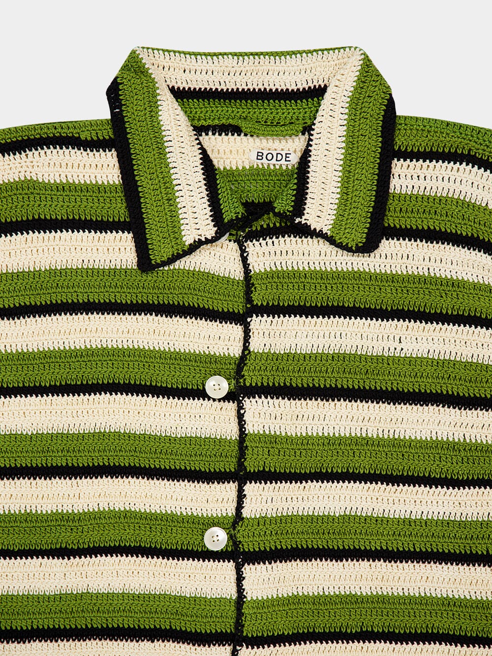 Striped Weedy Crochet Shirt