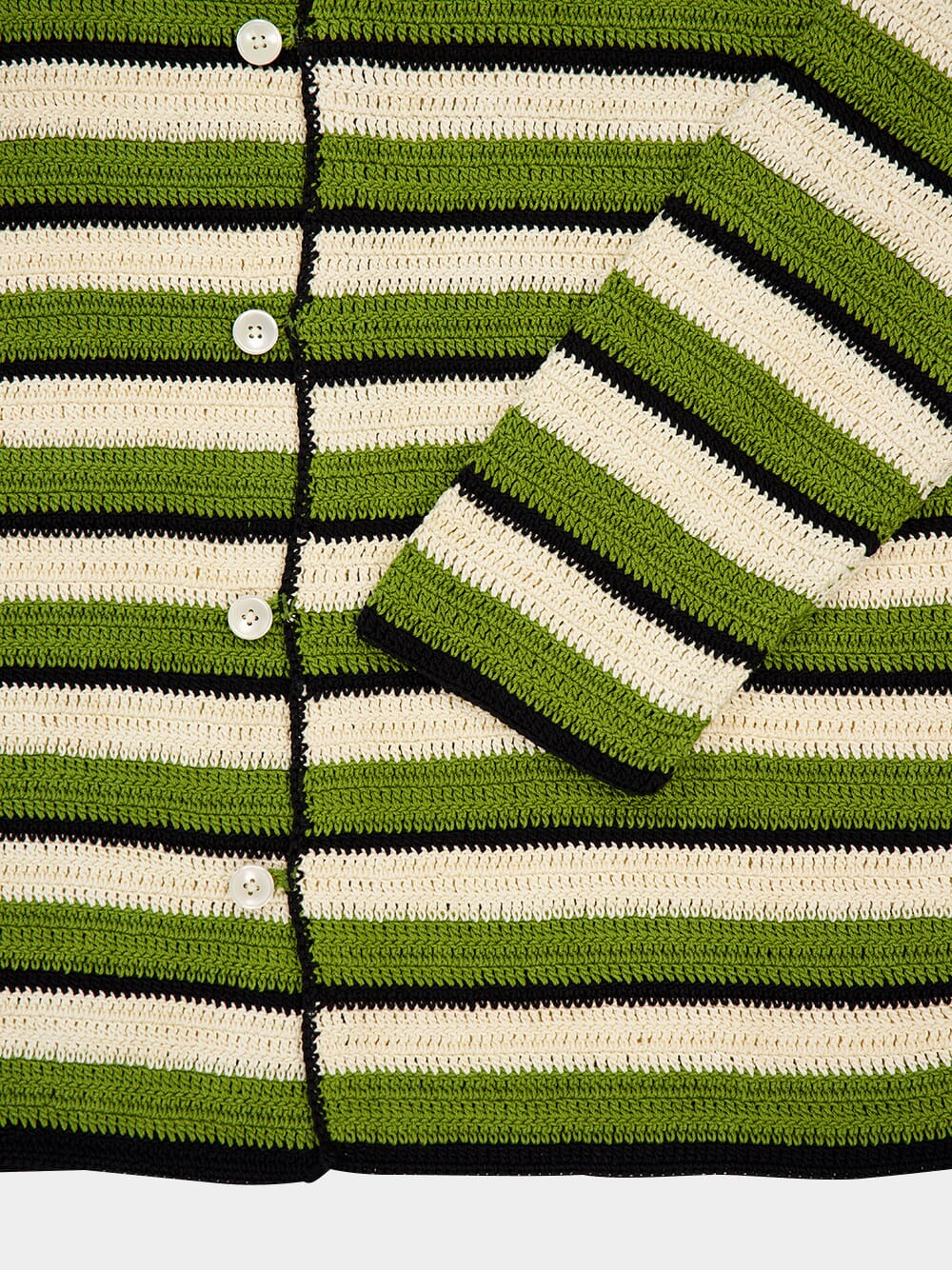 Striped Weedy Crochet Shirt