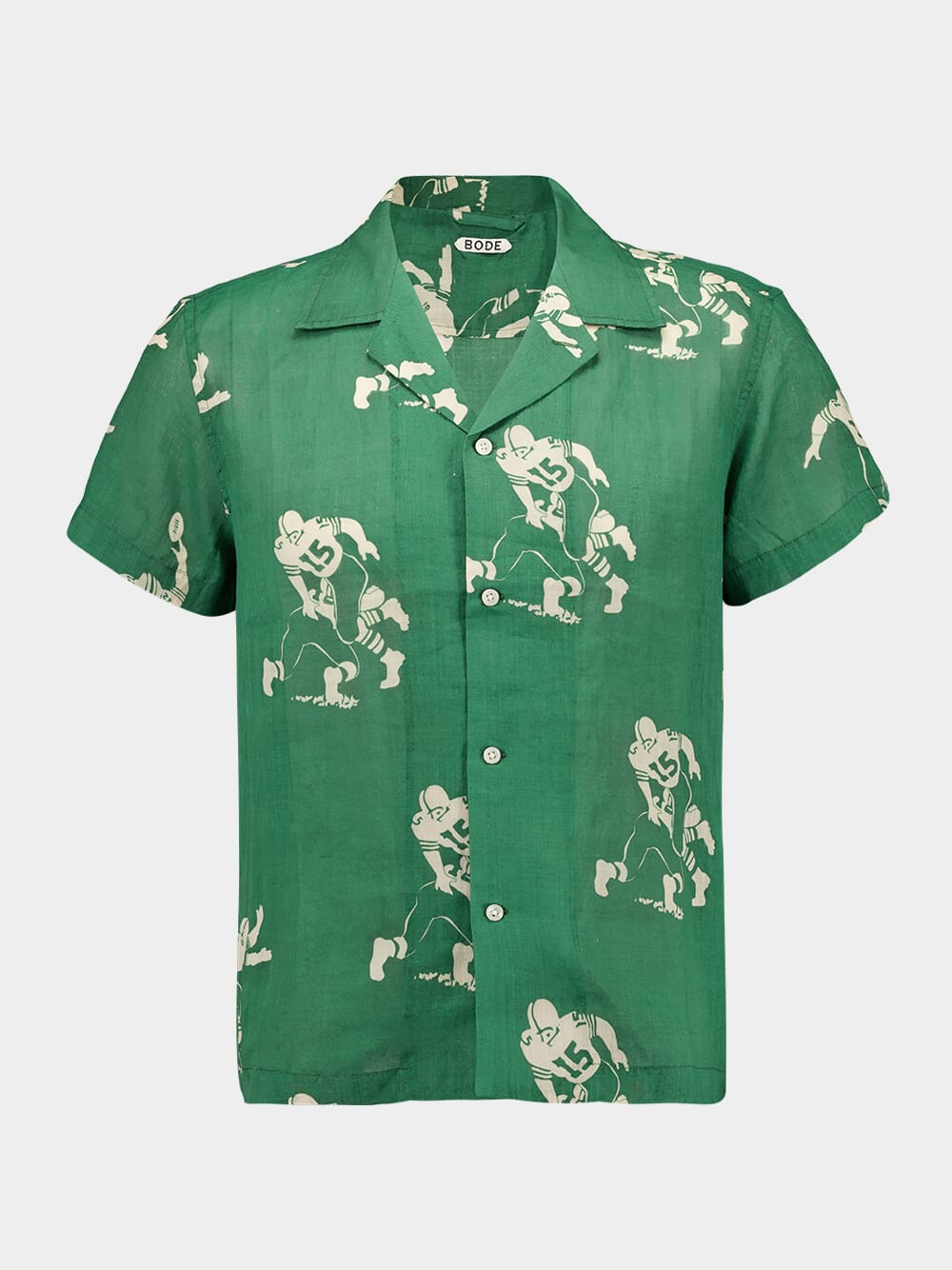 Green Football Silhouette Short Sleeve Shirt