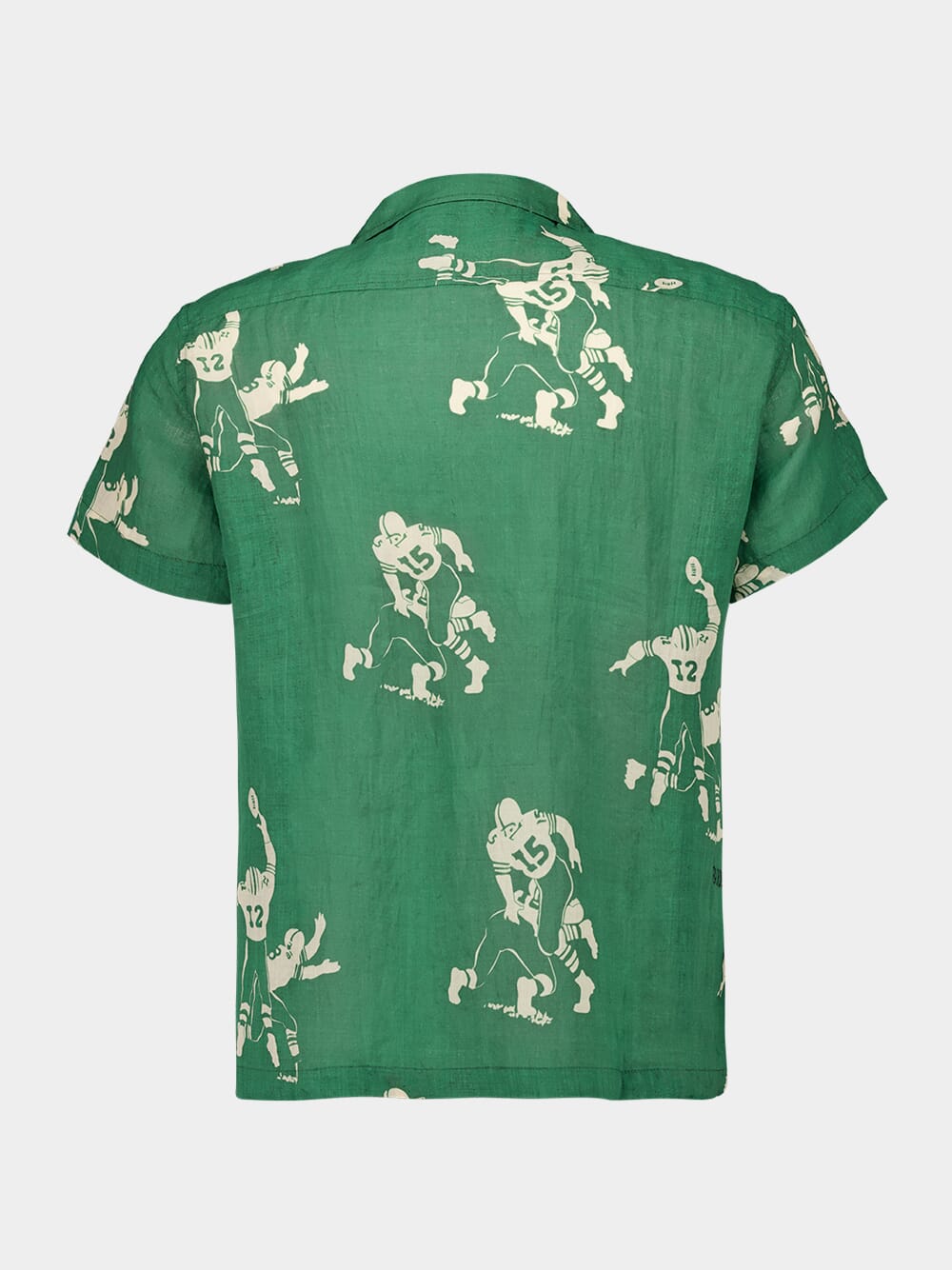 Green Football Silhouette Short Sleeve Shirt