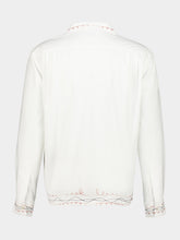 Bode White Looped Chainstitch Long Sleeve Shirt