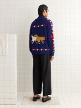 Bode Blue Diamond Corral Cardigan