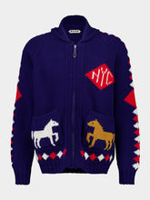 Bode Blue Diamond Corral Cardigan