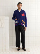 Bode Blue Diamond Corral Cardigan