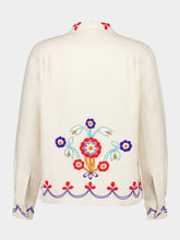 Bode Ecru Beaded Garden Party Shirt