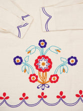 Bode Ecru Beaded Garden Party Shirt