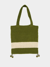 Bode Green and Cream Marsh Crochet Tote Bag
