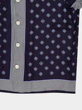 Bode Navy Blue Foyer Diamond Short Sleeve Shirt