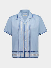 Bode Blue Ribbon Plaid Short Sleeve Shirt