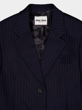 Miu Miu Navy Single-breasted Mohair Coat