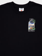 Casablanca La Night Printed Black Organic Cotton T-Shirt