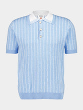 Casablanca Blue Laurel Stripe Polo Shirt