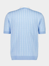 Casablanca Blue Laurel Stripe Polo Shirt