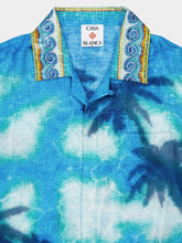 Casablanca Turquoise Blue Caustics Emblem Silk Shirt