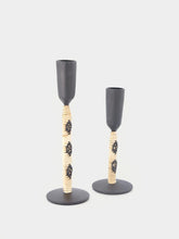 Madam Stoltz Set of Two Black Iron Candle Holders