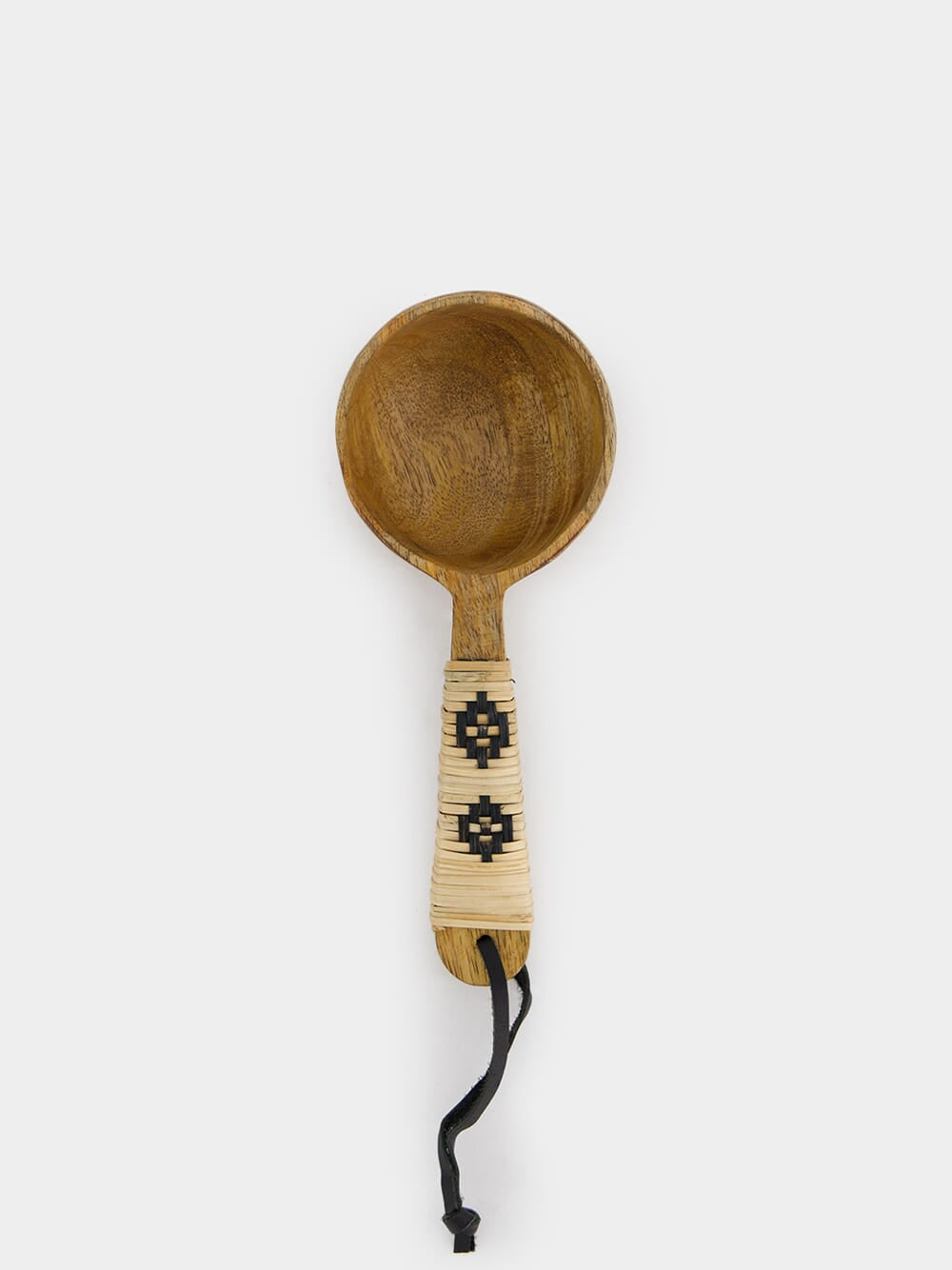 Wooden Serving Spoon With Rattan