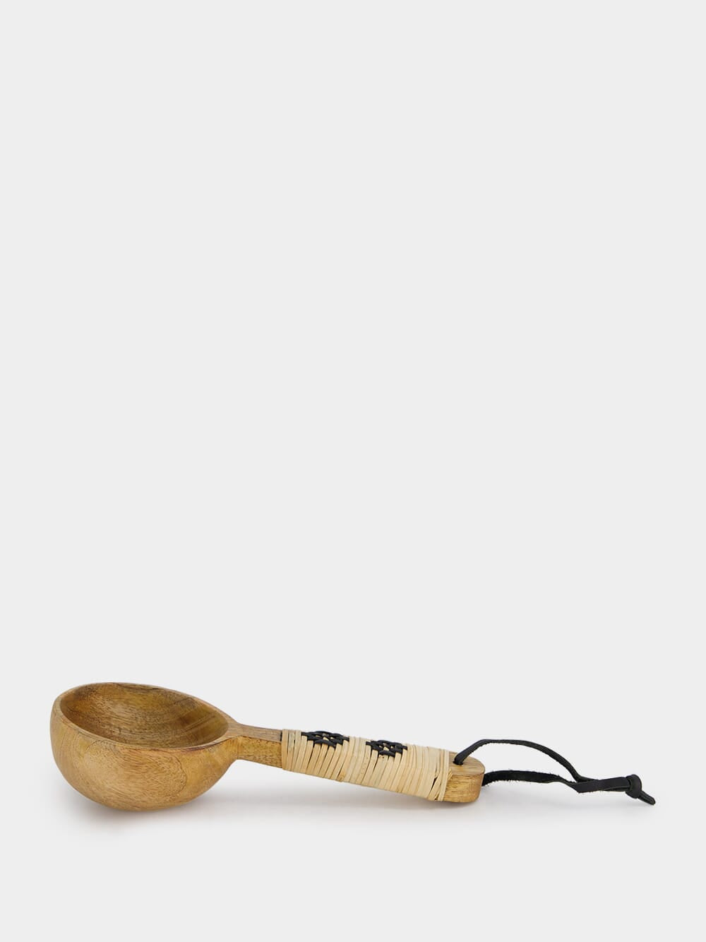 Wooden Serving Spoon With Rattan