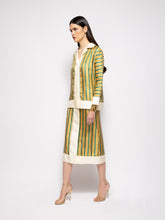 Paula Salvia Printed Silk Twill Striped Shirt