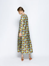 Paula Gray Aquageo Printed Silk Twill A-Line Dress