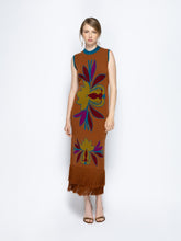 Paula Vitoria Caramel Café Jacquard Dress with Fringes