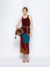 Paula Julia Red Dahlia Knitted Striped Tank Top