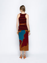 Paula Julia Red Dahlia Knitted Striped Tank Top