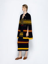 Paula Alba Multi Stripes Jacquard Knitted Cape