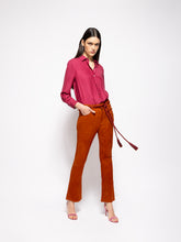 Zircon Cinnamon Stick Suede Flared Pants | PDP - Fashion Clinic
