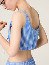 Miu Miu Sapphire Blue Striped Cotton Top