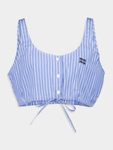 Miu Miu Sapphire Blue Striped Cotton Top
