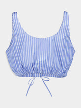 Miu Miu Sapphire Blue Striped Cotton Top