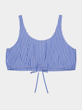 Miu Miu Sapphire Blue Striped Cotton Top