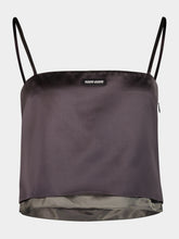 Miu Miu Grey Cropped Silk Camisole Top