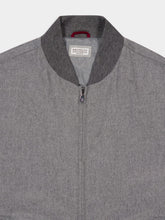 Brunello Cucinelli Grey Lightweight Cashmere Flannel Bomber Jacket