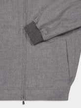 Brunello Cucinelli Grey Lightweight Cashmere Flannel Bomber Jacket